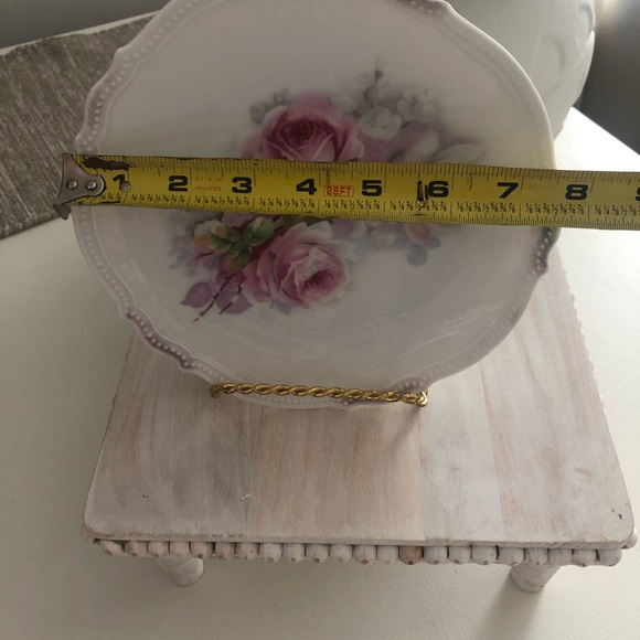 Silesia  Germany Plate Pink Roses Porcelain - Picture 5 of 6